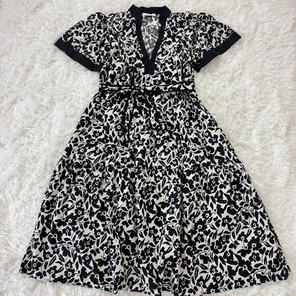 Avara Dresses & Skirts - AVARA Black and White Midi Dress 100% Cotton Size S